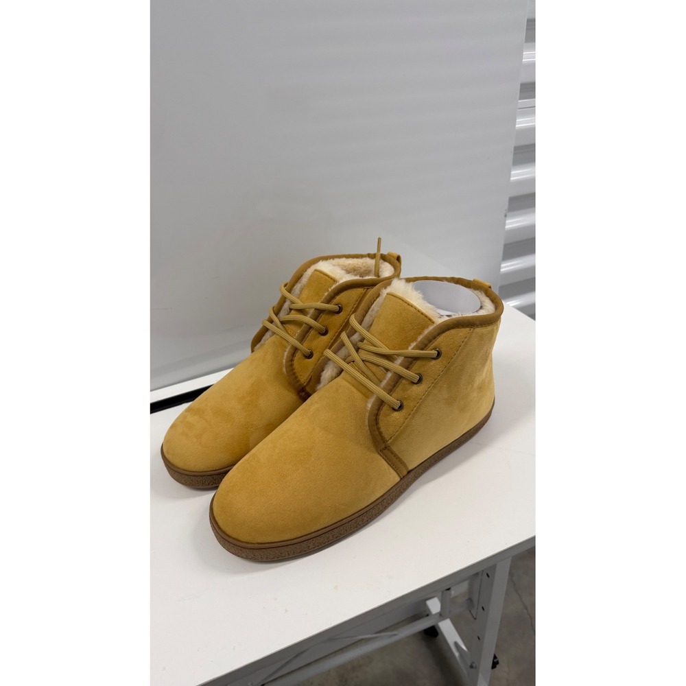 Essentials Mens Lace Up Shearling Boots Chestnut Tan Size 12 New NWT